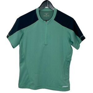 Patagonia Women’s Half-Zip Cycling Top Mint/Navy M